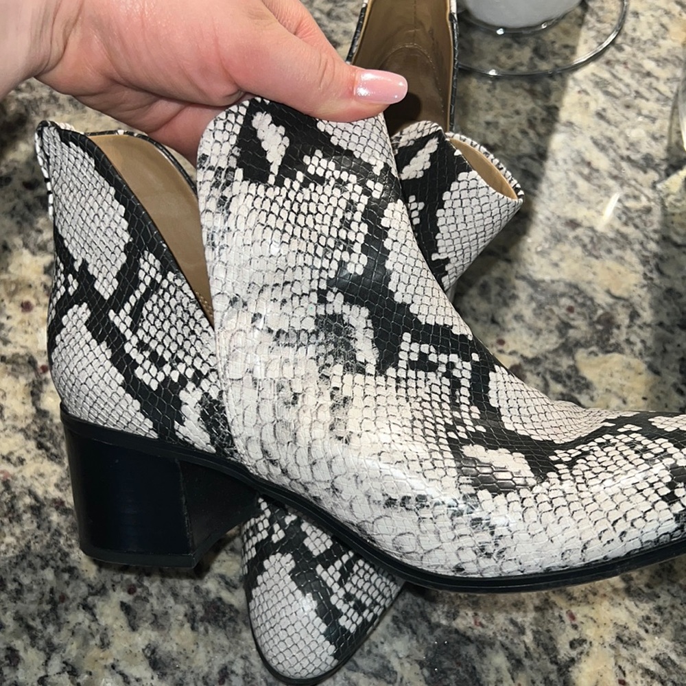 Stylish cute and comfortable snake print boot booties